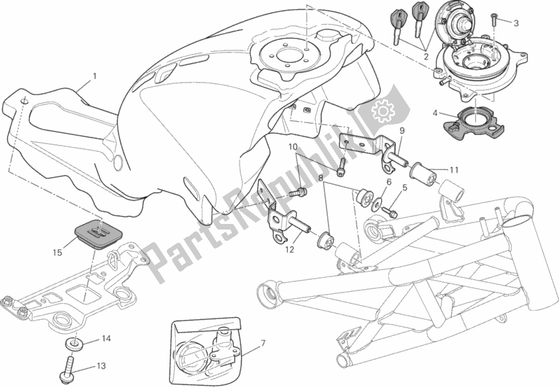 Toutes les pièces pour le Réservoir D'essence du Ducati Monster 696 USA 2013